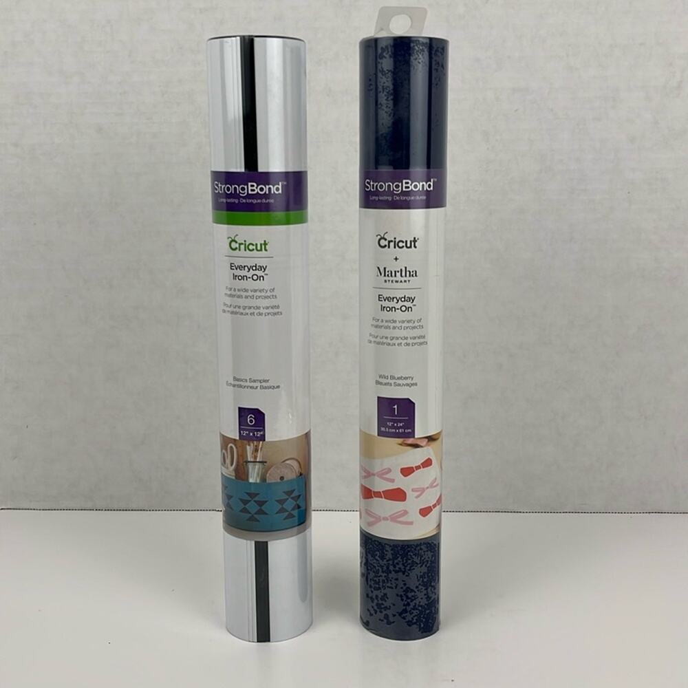 Cricut Brand StrongBond Everyday Iron-On Vinyl x2 Basics Sampler Wild Blueberry